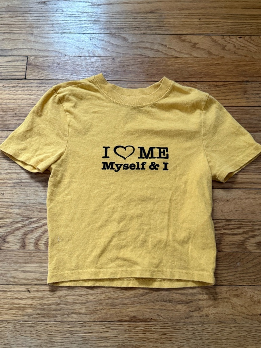 Urban Outfitters Yellow Graphic Crop Tee - "I ♥ ME"